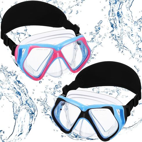 Flutesan 2 Pcs Adult Swim Goggles with Nose Cover Diving Mask with Fabric Strap Diving Goggles Swim Goggles Snorkel Diving Mask Snorkeling Gear in Saudi Arabia