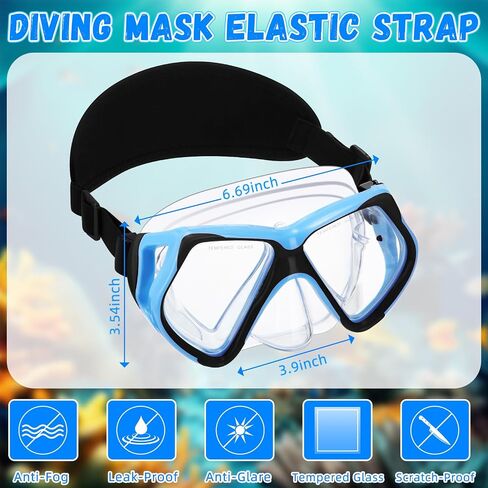 Flutesan 2 Pcs Adult Swim Goggles with Nose Cover Diving Mask with Fabric Strap Diving Goggles Swim Goggles Snorkel Diving Mask Snorkeling Gear in Saudi Arabia