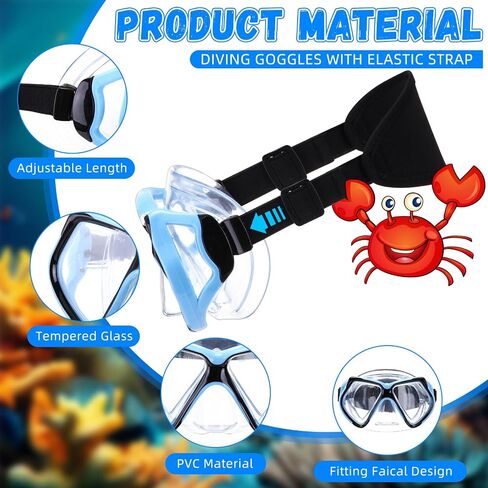 Flutesan 2 Pcs Adult Swim Goggles with Nose Cover Diving Mask with Fabric Strap Diving Goggles Swim Goggles Snorkel Diving Mask Snorkeling Gear in Saudi Arabia
