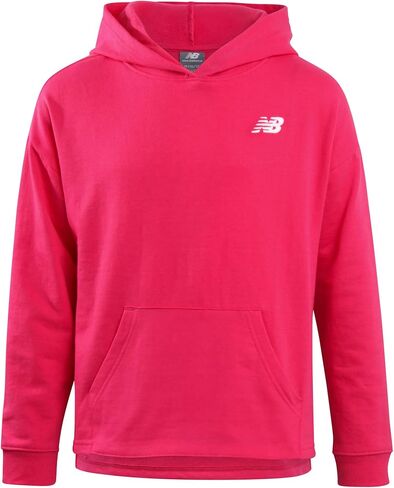 سويت شيرت بغطاء للرأس للفتيات من New Balance - بلوفر من الصوف بكتف منسدل - هوديس كاجوال نشط للفتيات (7-16) in Kuwait