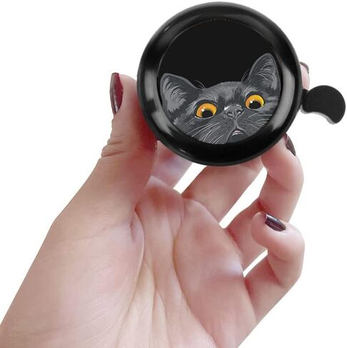 WIRESTER Black Aluminum Round Bike Bell, Classic Ring Bicycle Bell, Bike Accessories Bell Ring for Adults Kids Girls Boys - Dog Cat Animal Cute Records in Saudi Arabia
