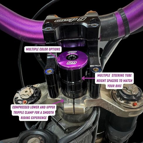 قفل جذعي Warp 9 لـ E-Motos - Talaria، Surron، E-Ride Pro، 79Bike - قفل جذع المقود لتركيب البار، غطاء الجذع، الفواصل الجذعية، مسمار الجذع - خيارات ألوان متعددة - جزء الدراجة الكهربائية in Kuwait