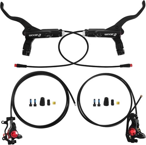 BUCKLOS Ebike Hydraulic Disc Brake Zoom HB-775E 2-PIN 2 Pistons Ebike Electric Power-Off Brakes Left Front 1110mm Right Rear 1850mm with Mounting Adapter Fit E-Bike,Scooter and Electric Motorcycle in Saudi Arabia