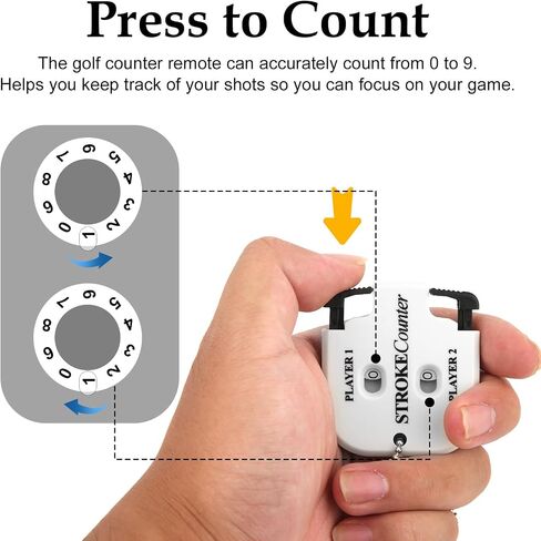2pcs Mini Golf Score Counter, 2.2x1.93x0.35in Golf Indicator Counter Golf Stroke Counter 2 Player Portable Golf Counter Clicker for Golf Shot Competition Game Scoring Keeper in Saudi Arabia