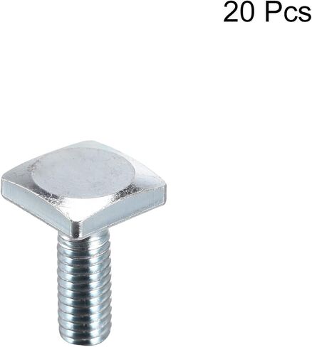 uxcell Square Head Bolt, 10pcs M6x17.5mm Fully Thread Carbon Steel Grade 4.8 Square Machine Screws in Saudi Arabia