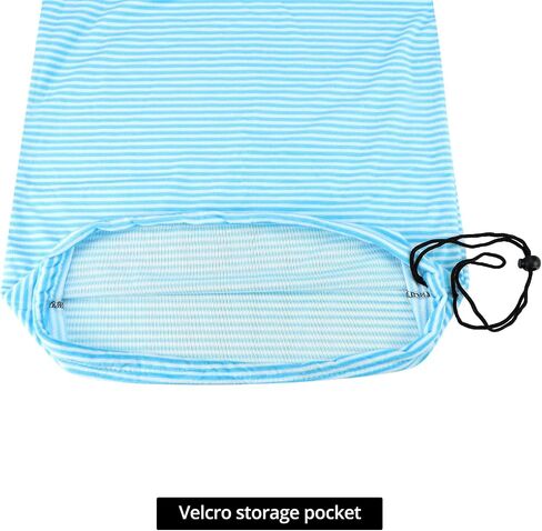 QWORK Surfboard Sock Cover - Light Protective Bag with UV and Ding Protection, Reinforced Nose and Storage Pocket (Blue and Gray, 6') in Saudi Arabia