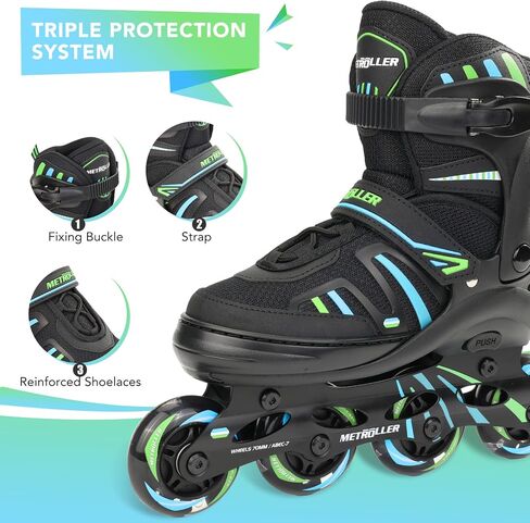 METROLLER Adjustable Inline Skates for Girls Boys with Light up Wheels Roller Skates Kids Youth Fun Beginner Blades Youth Ages 5-8 8-12 Adults Outdoor in Kuwait