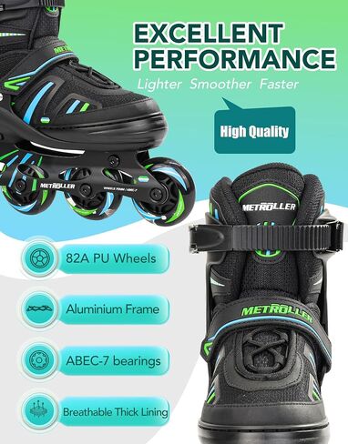 METROLLER Adjustable Inline Skates for Girls Boys with Light up Wheels Roller Skates Kids Youth Fun Beginner Blades Youth Ages 5-8 8-12 Adults Outdoor in Kuwait