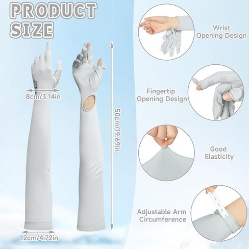 3 Pairs UV Long Sun Gloves Women Touchscreen Driving Full Finger Protective Arm Gloves UPF 50+ for Outdoor Sports in Saudi Arabia