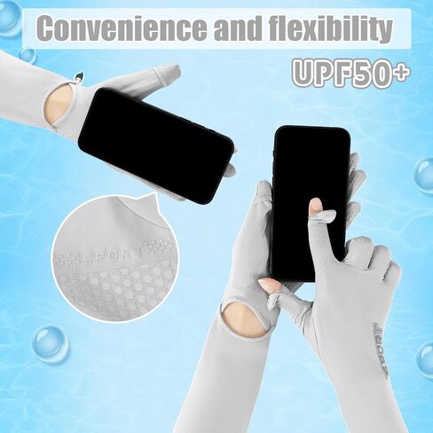 3 Pairs UV Long Sun Gloves Women Touchscreen Driving Full Finger Protective Arm Gloves UPF 50+ for Outdoor Sports in Saudi Arabia