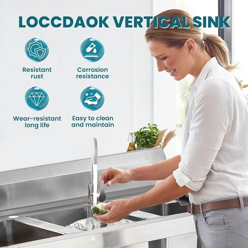 Commercial Stainless Steel Sink Free Standing Triple Bowl Utility Laundry Outdoor Kitchen Sink for Restaurant, Kitchen, Bar, 39" x 20" Triple Bowl in Saudi Arabia