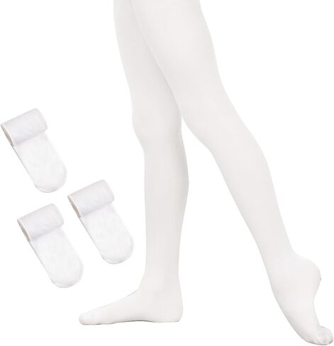 3 أزواج من الجوارب الباليه للفتيات ذات القدمين المرنة الناعمة للرقص جوارب بيضاء ووردية زي مدرسي جوارب طويلة in Kuwait