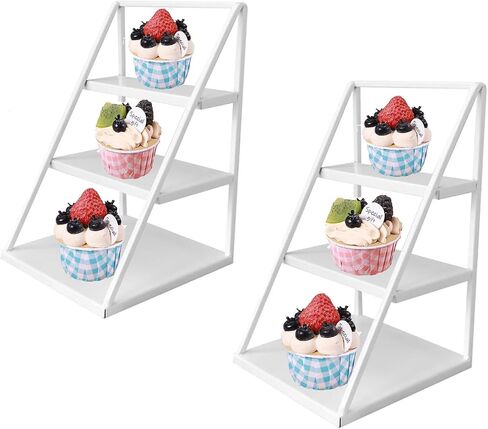 Trapezoid Metal Cake Rack Dessert Candy Fruit Display Rack Cupcake Service Tower Wedding Birthday Party Celebration Family Decoration Cold Meal Coffee Break Set Cake Snack Plate Afternoon Tea (gold) in Saudi Arabia