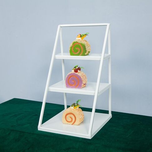 Trapezoid Metal Cake Rack Dessert Candy Fruit Display Rack Cupcake Service Tower Wedding Birthday Party Celebration Family Decoration Cold Meal Coffee Break Set Cake Snack Plate Afternoon Tea (gold) in Saudi Arabia