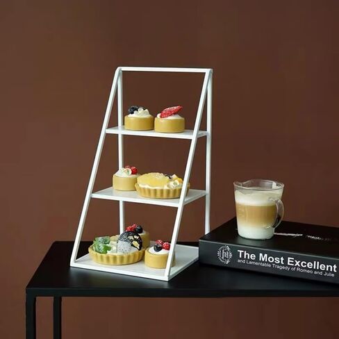 Trapezoid Metal Cake Rack Dessert Candy Fruit Display Rack Cupcake Service Tower Wedding Birthday Party Celebration Family Decoration Cold Meal Coffee Break Set Cake Snack Plate Afternoon Tea (gold) in Saudi Arabia