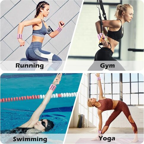 Jueachy Wrist-Ankle-Weights for Women: Bala Bangle Set of 2(1Lbs Each) Arm Weights Weighted Adjustable for Walking Exercise Workout Pilate in Saudi Arabia