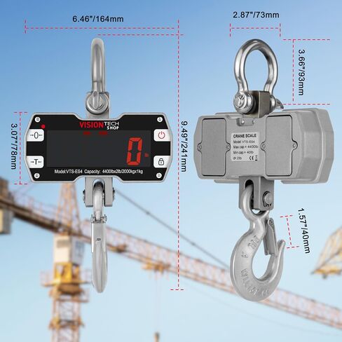 مقياس الرافعة الرقمي، VTS-CS4 2200lb/1000kg ميزان صناعي معلق عالي التحمل مع جهاز تحكم عن بعد، شاشة LCD كبيرة، إضاءة خلفية للمزرعة، المصنع، البناء in Kuwait