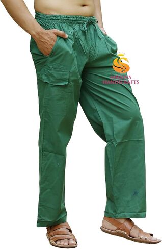 SARJANA HANDICRAFTS Mens Womens Unisex Cotton Cargo Pants Harem Yoga Trousers Boho Pants in Saudi Arabia
