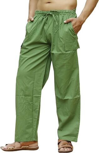 SARJANA HANDICRAFTS Mens Womens Unisex Cotton Cargo Pants Harem Yoga Trousers Boho Pants in Saudi Arabia