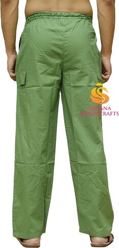 SARJANA HANDICRAFTS Mens Womens Unisex Cotton Cargo Pants Harem Yoga Trousers Boho Pants in Saudi Arabia