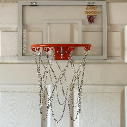 Epic Swish Chain Net Indoor Mini Basketball Hoop, Over-The-Door, Full Set with Beautiful Chain Net, Clear in Saudi Arabia