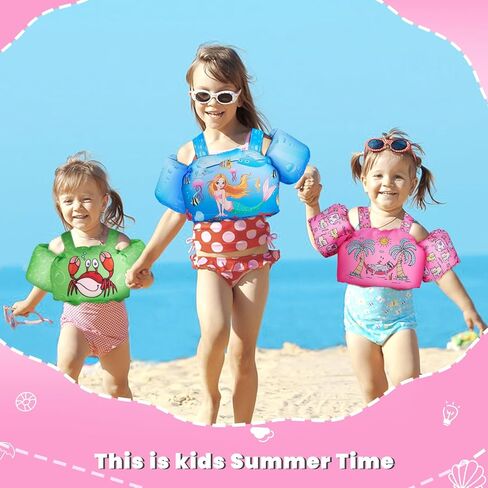 Toddler Swim Vest for 22-66 Pounds Boys and Girls, Kids Floaties with Arm Water Wings, Toddler Swim Jacket Pool Vest Jumper for 2-7 Years Old… in Saudi Arabia
