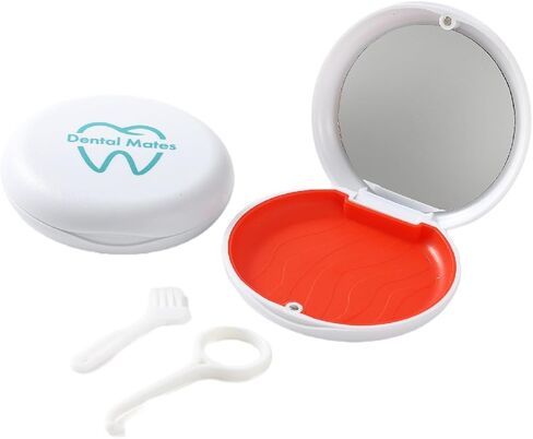 Aligner Retainer Mouthguard Case with Mirror, Brush and Removal Tool (Pearl) in Saudi Arabia