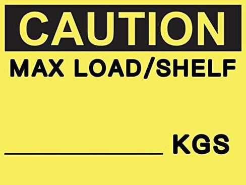 Pallet Rack Capacity Label, 3×4″ (76.2×101.6mm) Caution Max Load/Shelf LBS, Industrial Strength Warehouse Cross Beam Safety Warning Self-Adhesive PVC Sticker, British Unit, BU_B_1, Pack of 25 PCS in Saudi Arabia