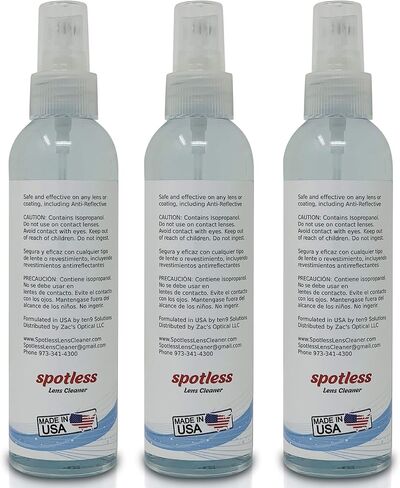 Spotless ® Lens Cleaner - 6oz Cleaning Spray Bottle | Safe to Clean Coated Lenses and Blue Light Blocker Eyeglasses (Pack of 1) in Saudi Arabia