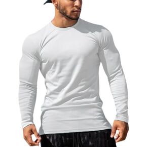 Men's Long Sleeve Muscle Bodybuilding Shirt for Fitness, Sports, and Leisure