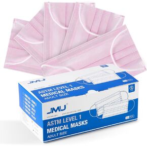 JMU 50pcs Disposable Face Masks Purple, 3-ply Protection Medical Masks, ASTM Level 1 in Kuwait