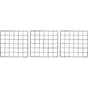 YOKIVE 3Pcs Iron Wire Grid Panel, Decorative Panels Board | Photo Pictures Display Holders Hanging Frame for Home Office (Black, 12"x12")