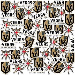 NHL Logo Vegas Golden Knights 50ct Vinyl Large Deluxe Stickers Variety Pack - Laptop, Water Bottle, Scrapbooking, Tablet, Skateboard, Indoor/Outdoor