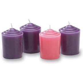 CB Four Piece Purple Pink Christmas Season 15 Hour Advent Candles