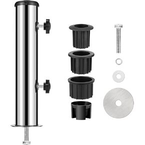 Universal Granite Umbrella Stand Tube Outdoor, Stone Umbrella Stainless Steel Tube Base for Outside, Heavy Duty Marble Flag Pole Stake Holder, Table Umbrella Tube Bracket,DIY Metal Tube Umbrella Mount