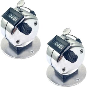 Flylin 2Pcs Handheld Tally Counter, 4-Digit Number Count Clicker Counter Mechanical Palm Counter Clickers Pitch Counter Counting Toys for Kids