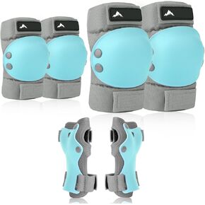 Samit Kids Knee Pads Elbow Pads Ages 3-8, 6 in 1 Protective Gear Safety Set with Wrist Guard for Cycling Skateboard Roller Skating Scooter Bike Ski Sports Boys Girls