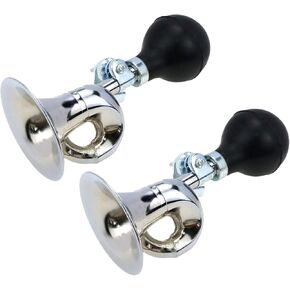 2 Pcs Bugle Horn Retro Clown Horn Kids Bike Horn Metal Air Horn with Squeeze Bulb for Bicycle, Golf Cart