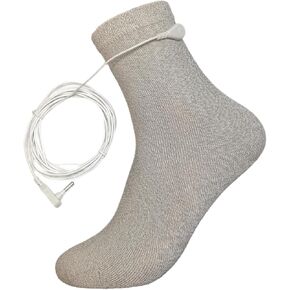 Conductive Silver Fiber Grounding Socks Faraday Cage Release Static Electricity,1 pair(Includes Grounding Wire)
