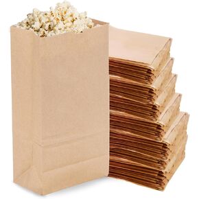 Duro 4# Kraft Paper Lunch Bags 500 Count - Bulk Disposable Paper Sacks, Dubl Life SOS Brown Paper Bags, Snacks Bag, Treat Bags - 5.00 x3.12 x 9.75 Inches