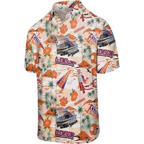 FOCO Clemson Tigers NCAA Mens Thematic Stadium Print Button Up Shirt