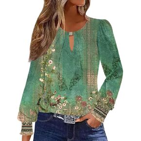 ETCYY بلوزات نسائية مطوي قمصان طويلة الأكمام متأنقة ملابس خريف غير رسمية 2024 موضة العمل الأعمال ملابس غير رسمية تونك القمم in Kuwait