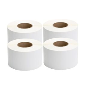 TSC Thermal Label Transfer Paper for Printers, Stickers and Labels for Postage, Receipts, Retail, Business, 4" Width x 1" Length, 3" Core, 8" Outer Diameter, White, 5500 Labels Per Roll, 4 Rolls