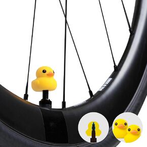 【Bone】 Tire Character Valve Stem Cap, 2pcs Silicone Washable Tire Valve Caps, Corrosion Resistant, Universal Stem Covers for Bikes, Cars, Trucks, Motorcycles, and SUVs-Patti Duck
