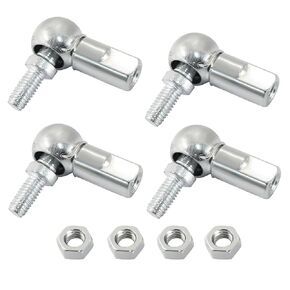 4 PCS m5 x 0.8mm Right Thread Ball Head Joint Rod End Bearing, Carbon Steel Ball Socket End Fitting for Hinge Door