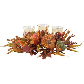 Nearly Natural Harvest Triple Candelabrum