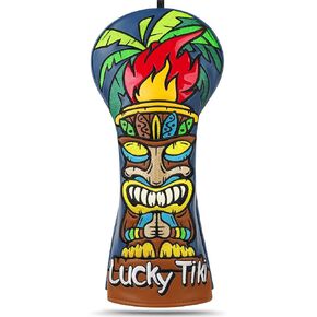 Big Teeth Hawaiian Tiki Totem Golf Headcovers, 460cc Driver Head Covers for Golf Clubs, Golf Head Covers for Dr Club
