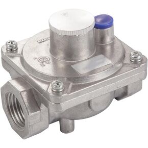 KIBOW Natural Gas Pressure Regulator with 1/2" FNPT Inlet & Outlet Connections, 1/2 PSI Inlet Pressure, NG 5" W.C. Output Pressure