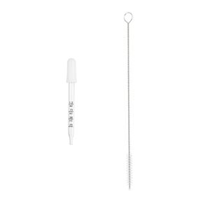 PATIKIL Eye Dropper, 1ml Glass Graduated Straight Tip Pipette Measured Dropper with Rubber Cap and Brush for Essential Oils, Lab Experiments, Clear and Black