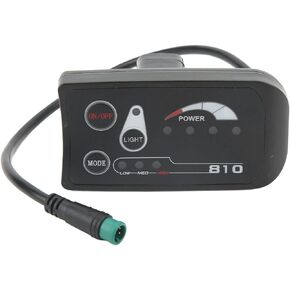 Tissting Electric Bike LED Display Meter, Waterproof 5P Display Meter Bicycle Speedometer with Waterproof Connector, ABS 24V 36V 48V Control Panel, Cycling Odometer for Electric Scooter